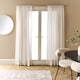 image 1 of OHS Linen Look Voile Curtains 2 Panels Net Rod Slot Top Pair | White | Ivory