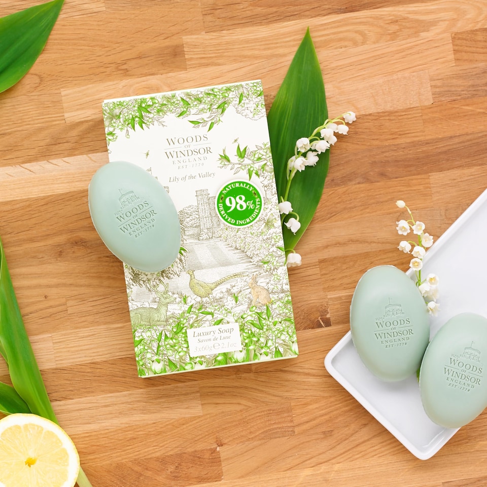 image 1 of Woods of Windsor Lily of the Valley Triple-Milled Soap 3 x 60g