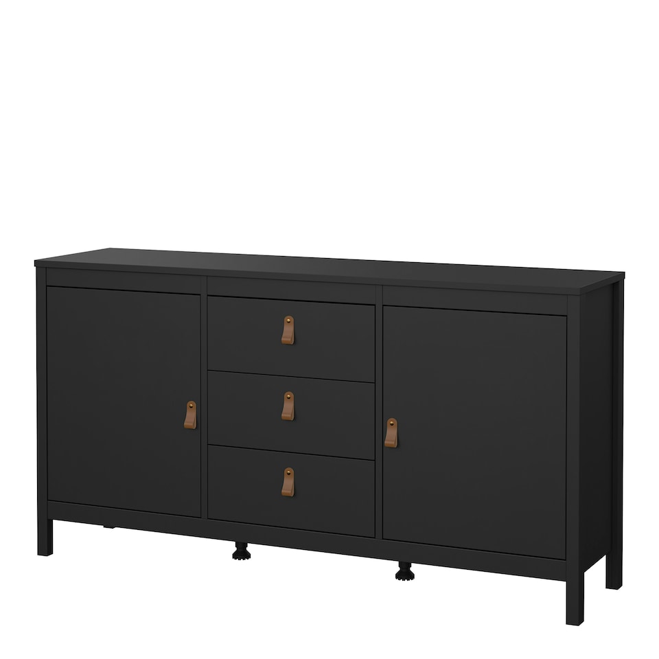 image 1 of Barcelona Sideboard 2 Doors 3 Drawers in Matt Black