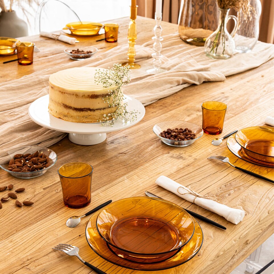 image 1 of Duralex Lys Tumbler Glasses - 210ml - Amber - Pack of 6 | Yellow | Transparent
