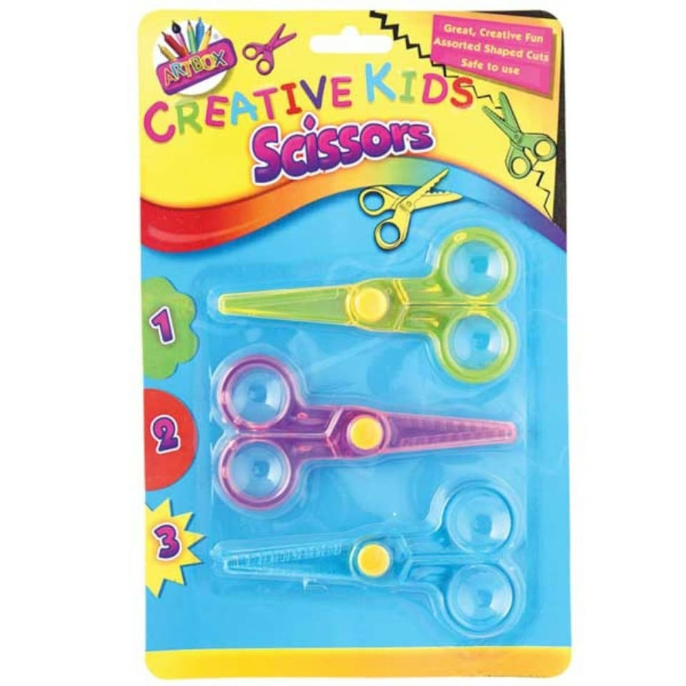 image 1 of Artbox creative kids scissors - pack of 3 assorted novelty shaped cuts