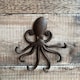image 2 of Cast Iron Octopus Shaped Wall Hook Rack with 2 Hooks