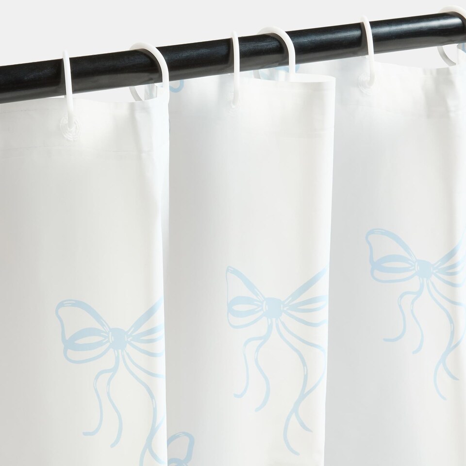 image 1 of OHS Bows Mould Proof Shower Curtain with 12 Hooks
