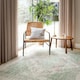 image 2 of KUKOON Pastel Green Distressed Persian Medallion Non Slip Washable Low Pile Rug 120cm x 170cm Green