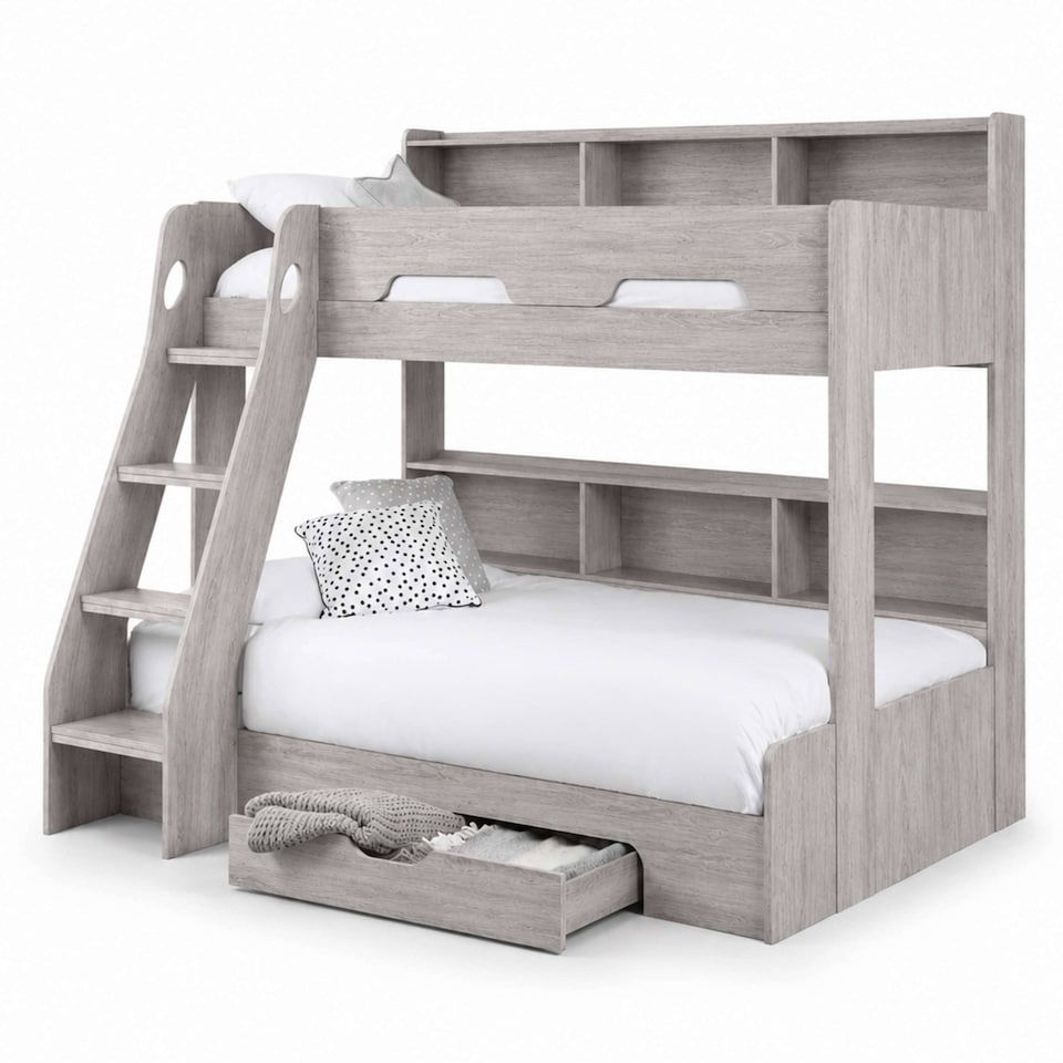 image 1 of Orion Triple Sleeper Bunk Bed - Grey Oak Effect, Single/Small Double