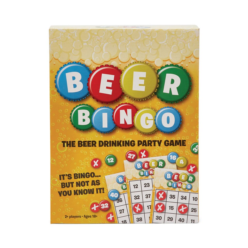 image 1 of Beer Bingo Drinking Game  Adult Party Game with Bingo Cards & Bottle Caps Fun Games Night for Friends - Beers Not Included