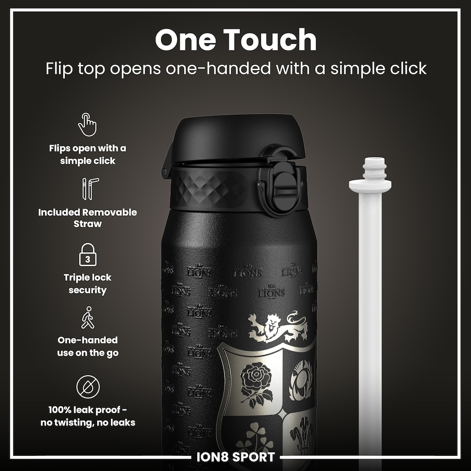 image 1 of BIL Rugby x Sports Leak Proof Water Bottle, Vacuum Insulated, 750ml (24oz) | Black | BIL Nothing Like | One Size