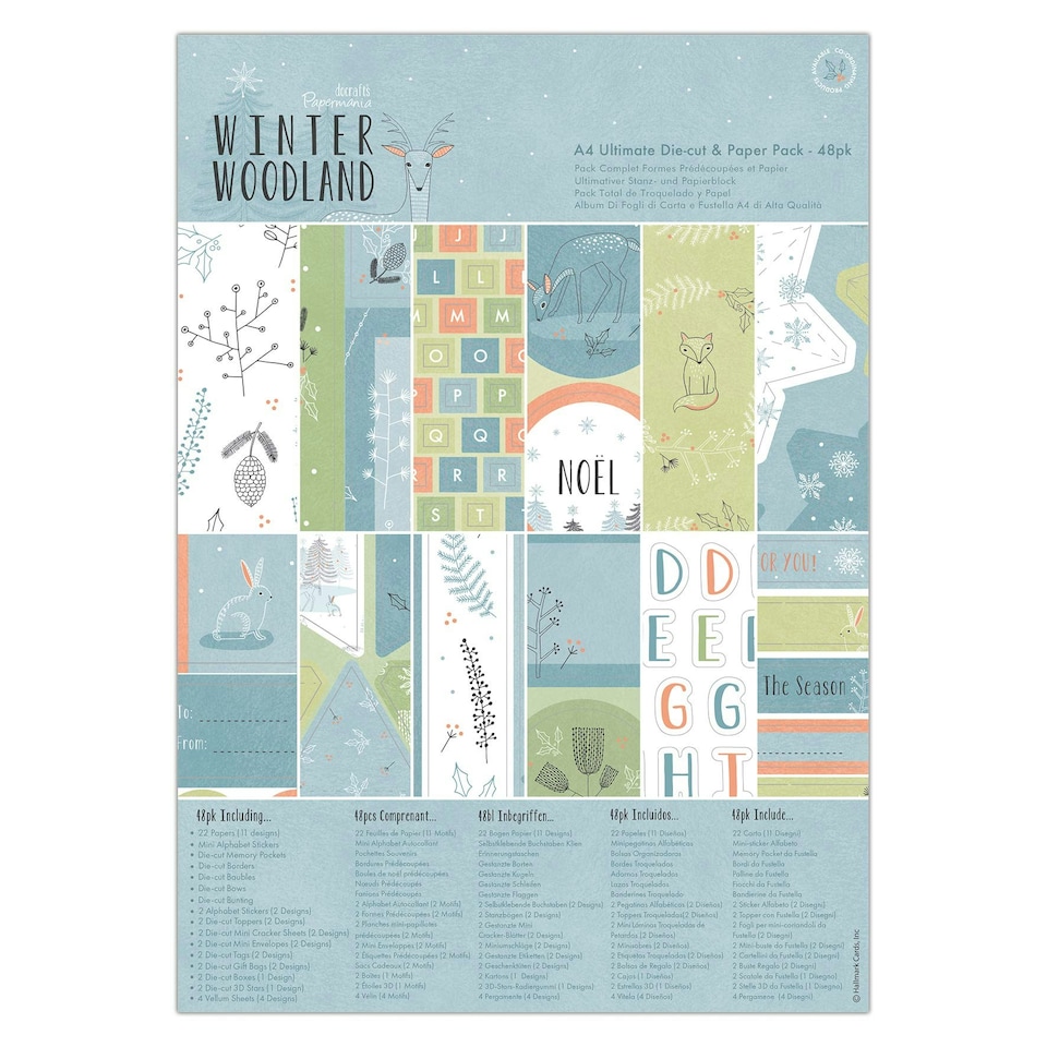 A4 Ultimate Die-cut & Paper Pack (48pk) - Winter Woodland - PMA 160966