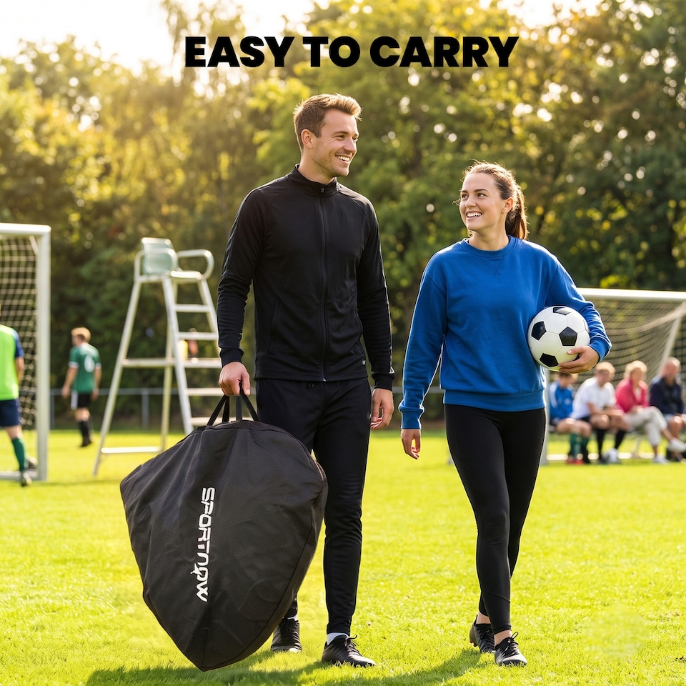 image 1 of SPORTNOW Pop Up Football Goal, Portable Folding Football Net