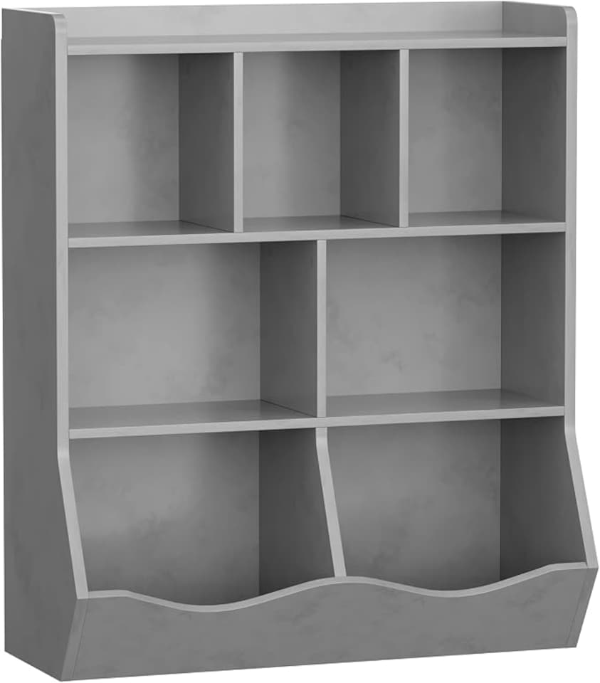 image 1 of London Boutique Kids 3-Tier Bookcase Toy Organiser 7-Compartment Cabinet 60x15.4x42.5"