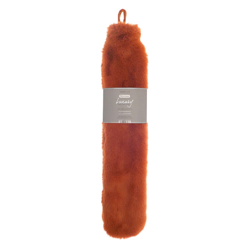image 1 of Ribbon Super Luxury Long Faux Fur Hot Water Bottle And Cover
