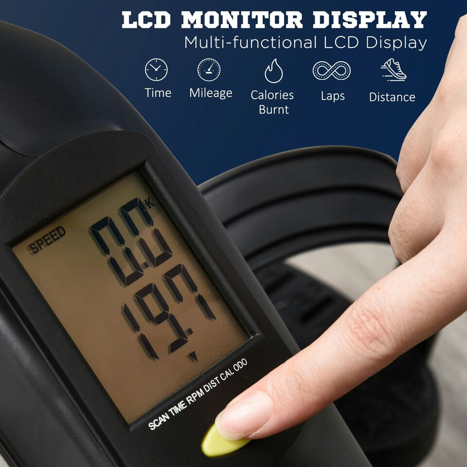 image 1 of HOMCOM Mini Exercise Bike 8 Levels Magnetic Resistance Leg Fitness LCD Display
