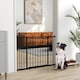 image 2 of PawHut Pressure Fitted Pet Dog Safety Gate Metal Fence, Black