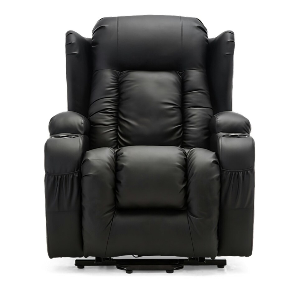 image 1 of SoHo 10 in 1 Recliner Armchair With Swivel, Tilt Heated and Massage Functionality Black | Black | One Size