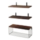image 1 of Living and Home 3Pcs Wooden Wall Floating Shelves with Basket