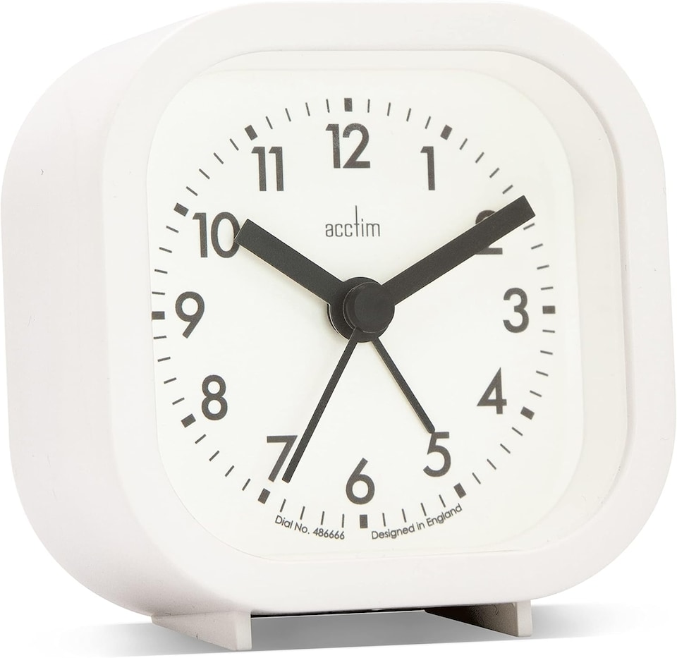 image 1 of Acctim Robyn Mini Bedside Alarm Clock | White | White