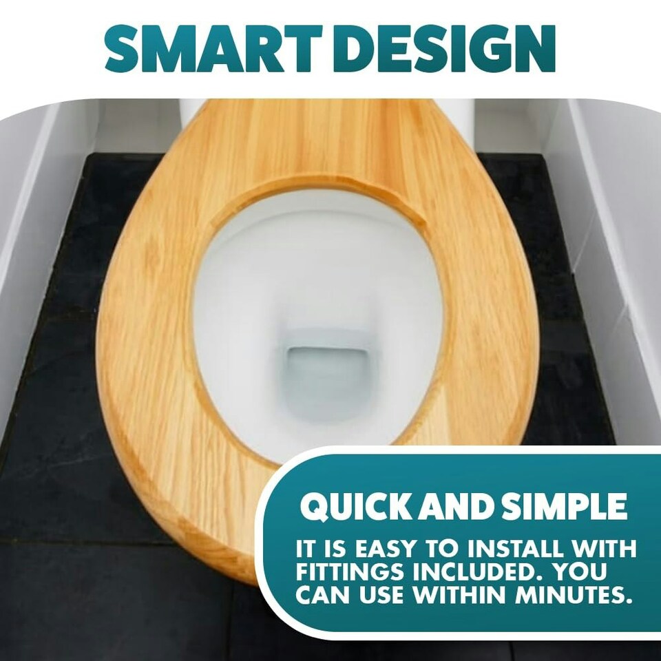 image 1 of Marco Paul Pine Wooden Toilet Seat 18" Brown