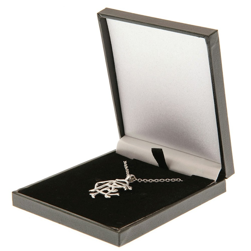image 1 of Rangers FC Stainless Steel Scroll Crest Necklace & Pendant - Silver - One Size