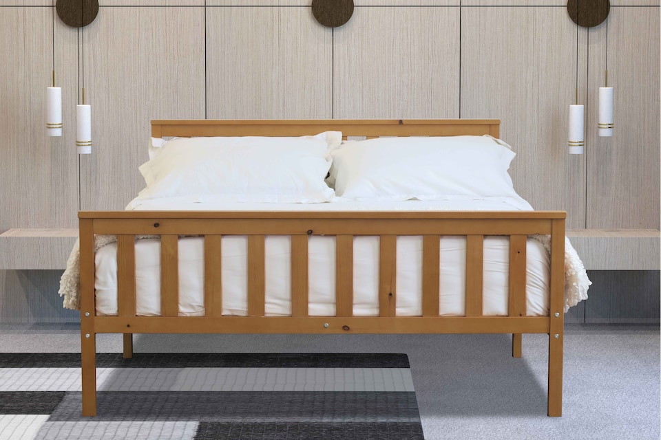 image 1 of Marnel 4ft 6 Double Oak Bed Frame | Brown | Double