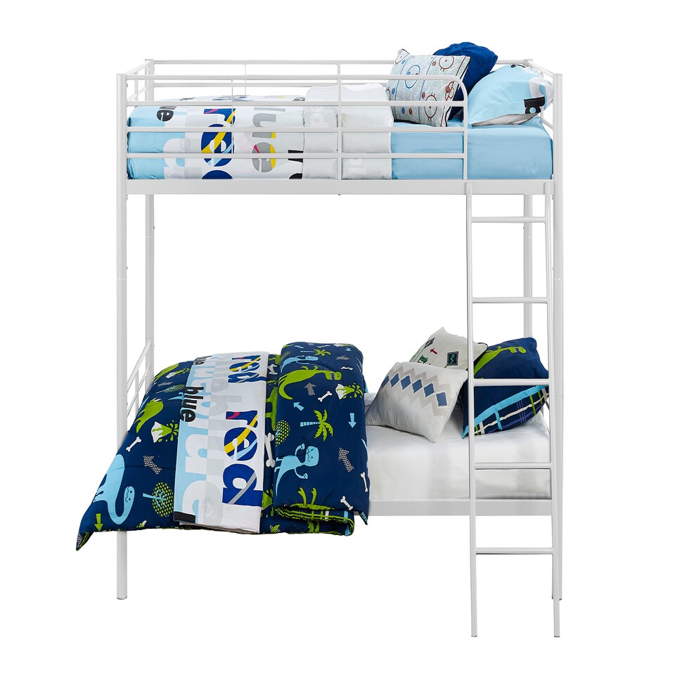 image 1 of Bunk Bed Convertible Metal White, Single