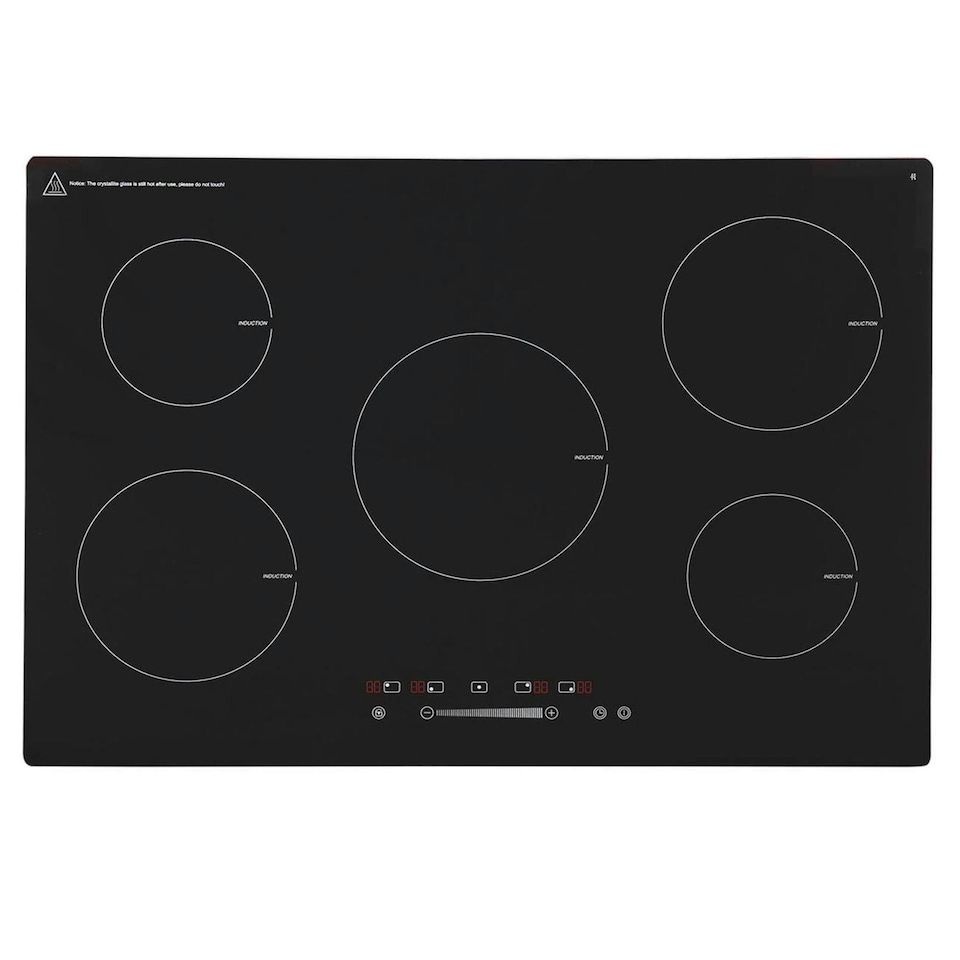 image 1 of SIA INDH90BL 86cm Black Touch Control 5 Zone Induction Hob With Child lock