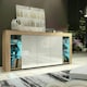 image 4 of Sideboard 164cm White Gloss Doors Oak Matt Body Free LED | Multi | Oak