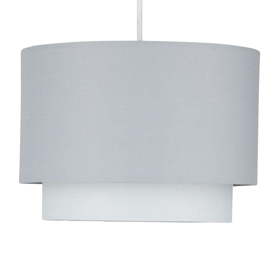 image 1 of Grey Ombre 2 Tier Ceiling Light Shade | Grey | Medium | 1