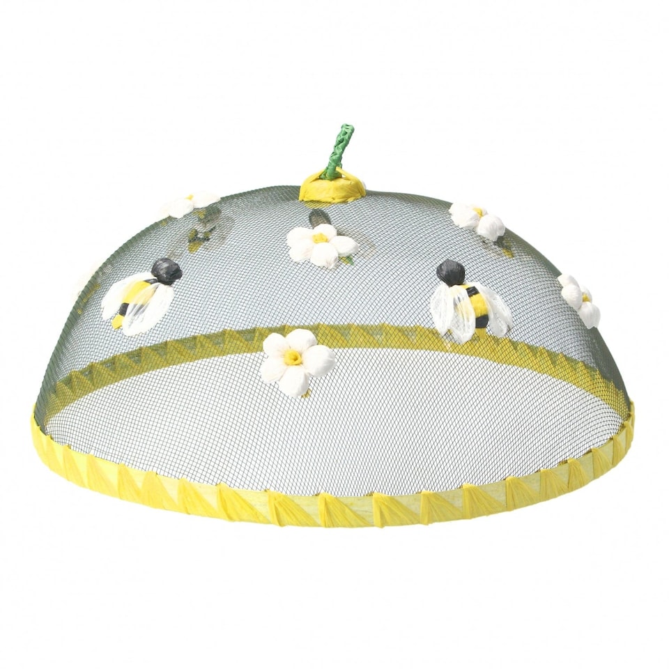 Gisela Graham Easter Bee & Flower Mesh Food Cover 17 x 30 x 30 cm