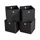 image 6 of Foldable Canvas Storage Folding Box Fabric Cube Cloth Bag 4 Piece Set | Black