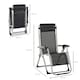 image 7 of Outsunny 2 PCS Reclining Zero Gravity Chair Folding Lounger Cushion Dark Grey
