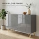 image 3 of HOMCOM Storage Cabinet, Sideboard with Adjustable Shelves, High Gloss Grey