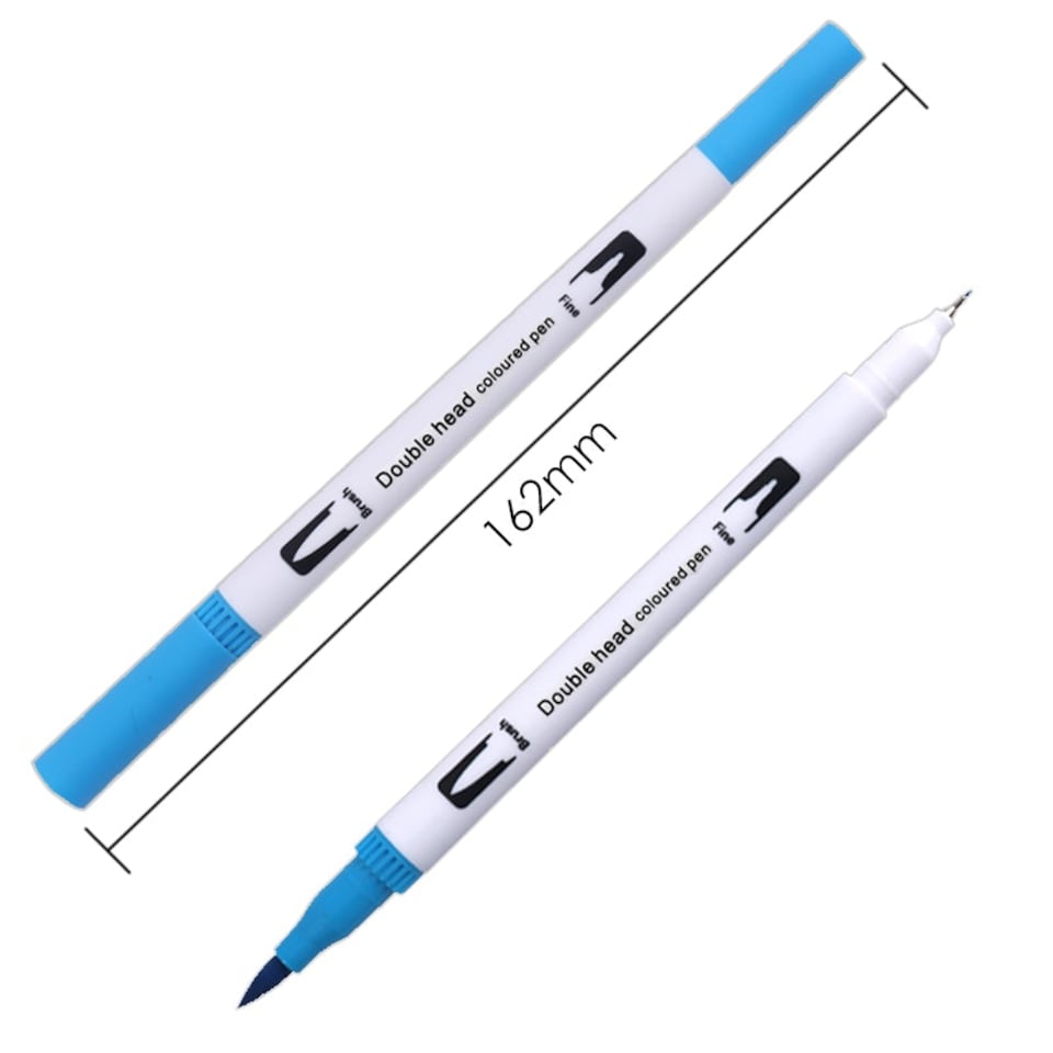 image 1 of Pack of 12 Assorted Colour Dual Tip Brush Pens
