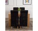 image 3 of Dakota 127 x 82cm Oak Small Dining Table and 4 Montana Fabric Chairs | Black | Black