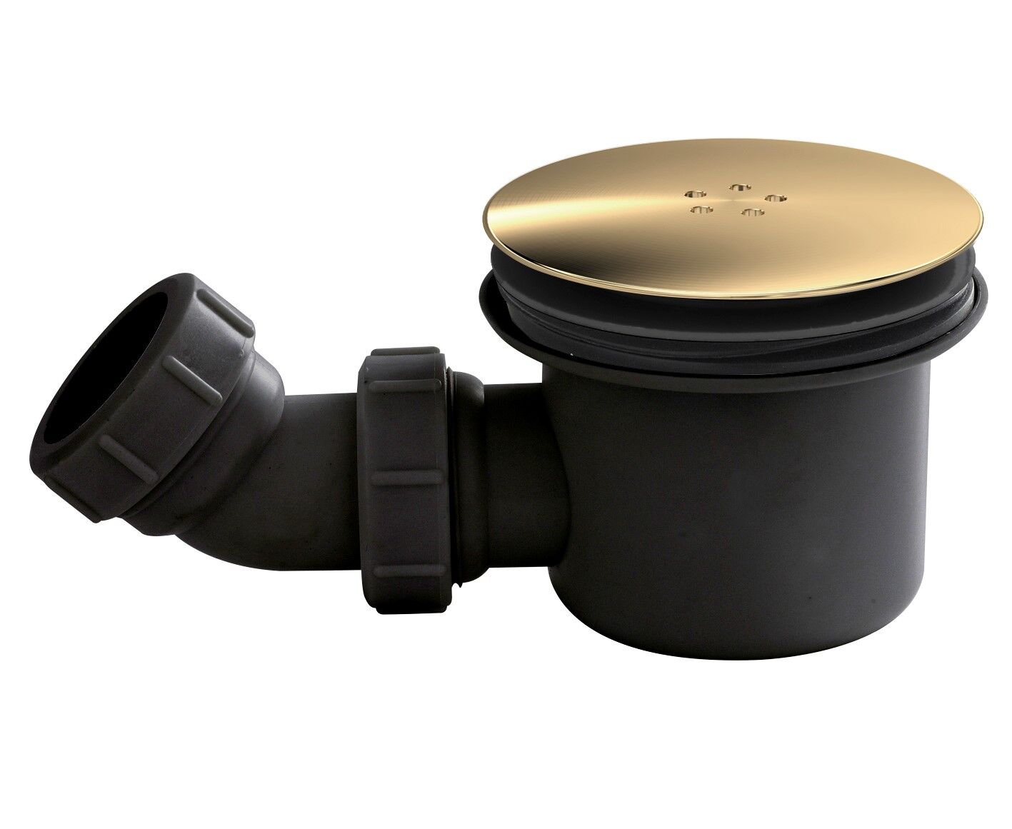 Balterley Resin Shower Tray Mega Flow Waste with Trap & Domed Cap, Fast Flow Design Copper Brushed Brass 1