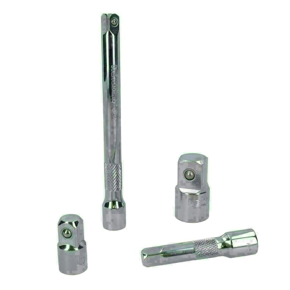 image 1 of 1/4in 3/8in + 1/2in Drive Breaker Bars + Extensions + Step Up Socket Adaptors