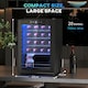 image 3 of HOMCOM 53L Wine Cooler, 20 Bottles, 5-18℃ Freestanding Wine Fridge with Glass Door, LED Light, Temperature Control and Digital Touch Screen, Black
