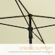 image 6 of Outsunny Aluminium Sun Umbrella Parasol Patio Rectangular 2M x 1.3M Off-White