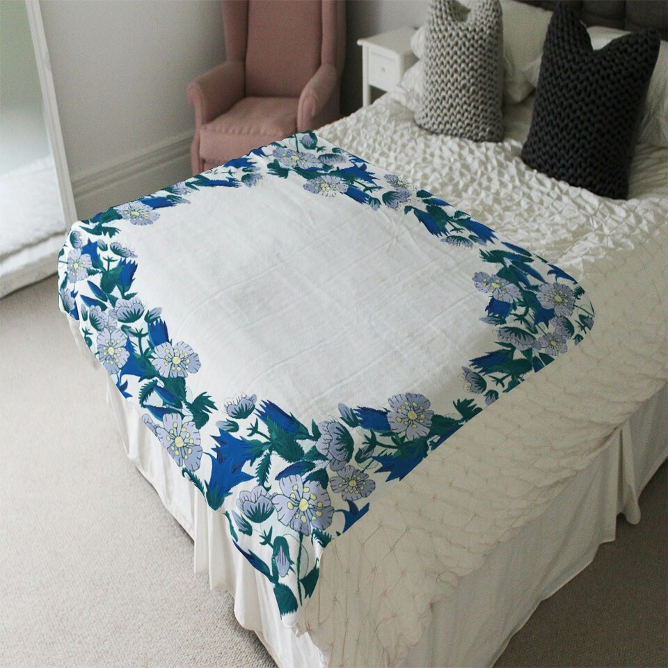 image 1 of Winter Blue Flowers (Blanket)