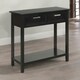 image 3 of Modern Wooden Console Table With 2 Drawers and Shelf Black Black