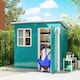 image 2 of Outsunny 7 x 4ft Galvanised Steel Garden Shed with Foundation Kit, Green 