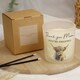 image 6 of Personalised Highland Cow Frosted Glass Candle White