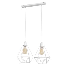 Karo Straight Bar Pendant Ceiling Light White 50cm