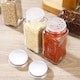 image 3 of Living and Home 12Pcs Glass Spice Jars with Metal Lids | Clear