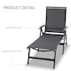image 7 of Outsunny Outdoor Folding Sun Lounger, 5-Position Adjustable Chaise Lounge Chair with Aluminium Frame for Patio, Pool and Garden, Grey