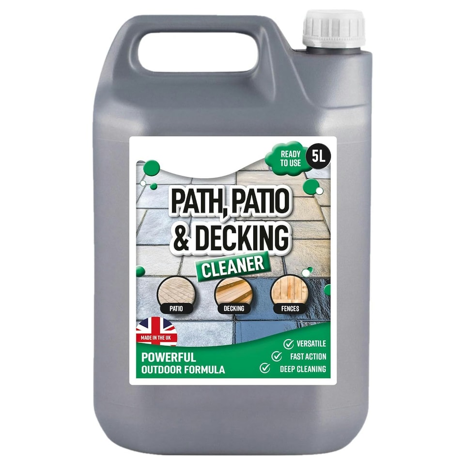 image 1 of 4 x 5L Patio & Decking Cleaner Removes Dirt, Grime & Stains Ready To Use