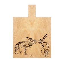 The Just Slate Company Kissing Hares Medium Oak Serving Paddle