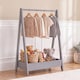 image 9 of Junior Vida Kids Bedroom Furniture Space Saving Foldable Clothing Rack - Grey
