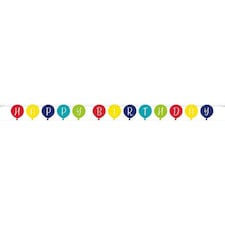 Unique Party Shaped Happy Birthday Banner - Multicoloured - One Size