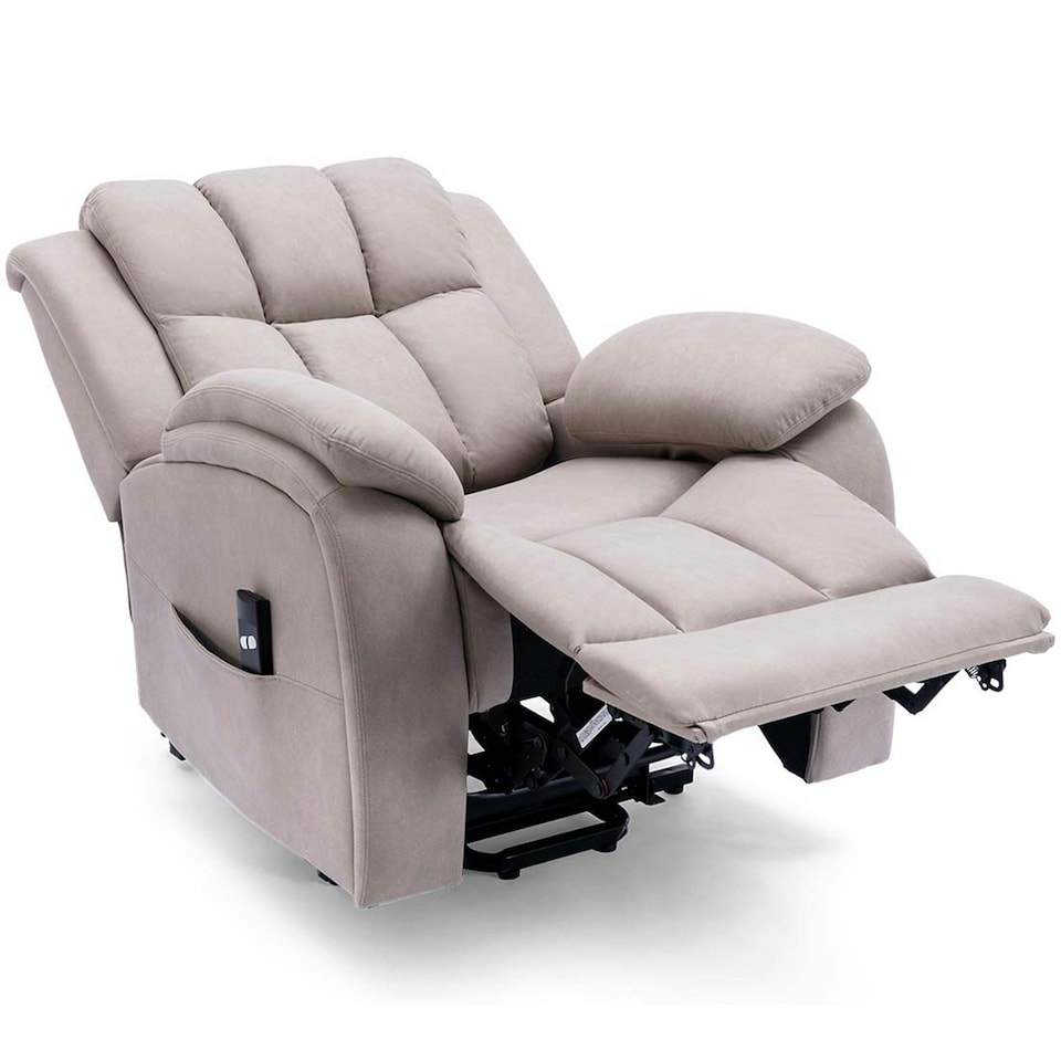 image 1 of Brookline Electric Technology Fabric Single Motor Rise Recliner Chair (Pumice)