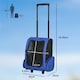 image 7 of PawHut Pet Travel Backpack Bag Cat Puppy Dog Carrier w/ Trolley and Telescopic